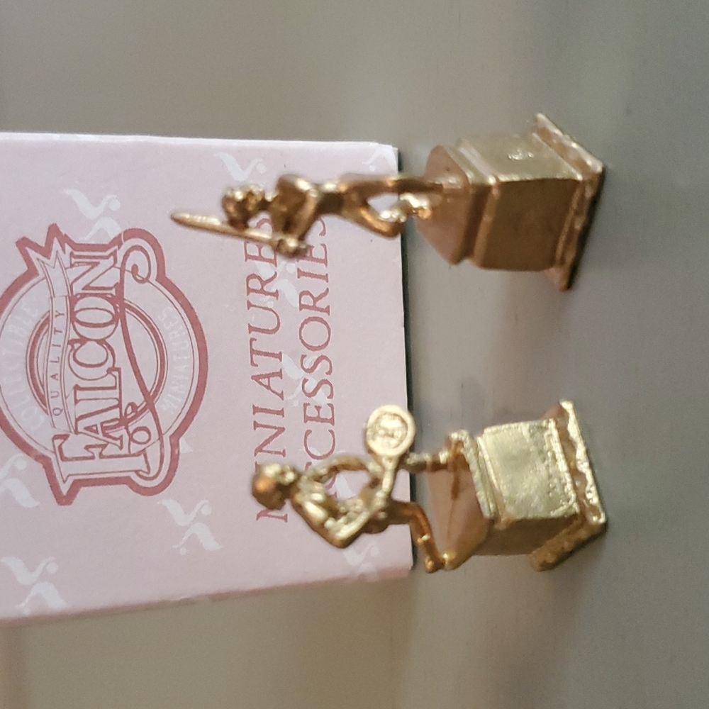 Lot of Two Vintage Miniature Metal Trophies
